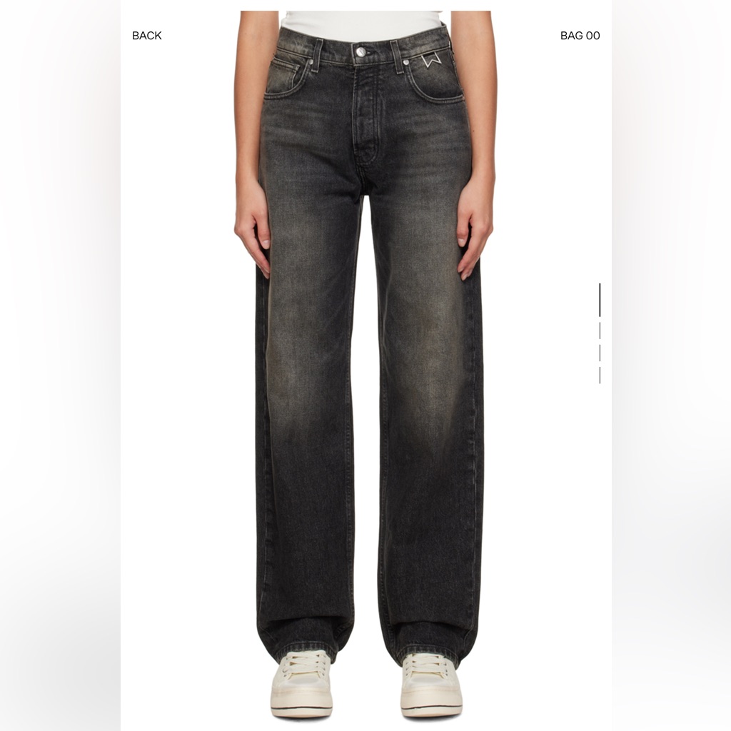 Rhude Black Wide Leg Jeans Size 30